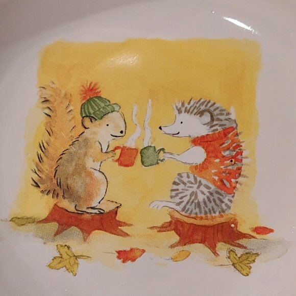 Rae Dunn "Sweater Weather" Squirrel & Hedgehog Ceramic Spoon Rest - Picture 2 of 7